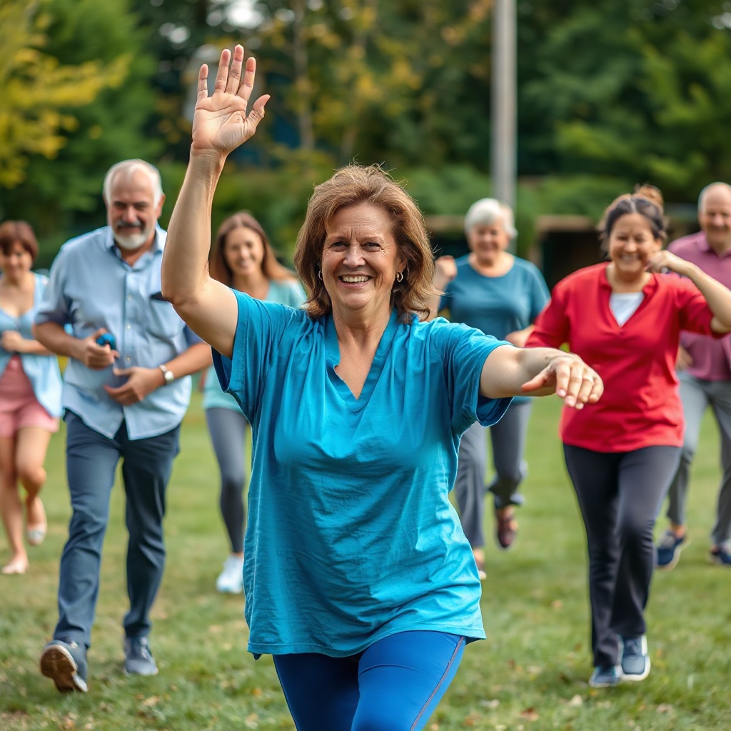 People exercising outdoors