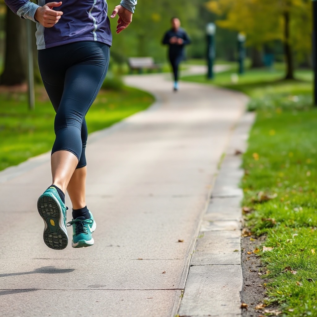 Person running on a trail for cardio fitness